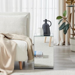 Noor Mirrored Glass Side Table and Bedside Table - thumbnail 2