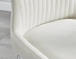 Palma White High Gloss Round Dining Table & 4 Nora Silver Leg Chairs - thumbnail 4