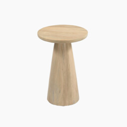 Axis Round White Oak Wood Side Table - thumbnail 3