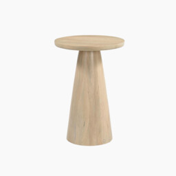 Axis Round White Oak Wood Side Table - thumbnail 2