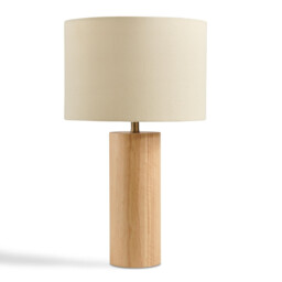 Connie Wood Cylindrical Pillar Table Lamp - thumbnail 4