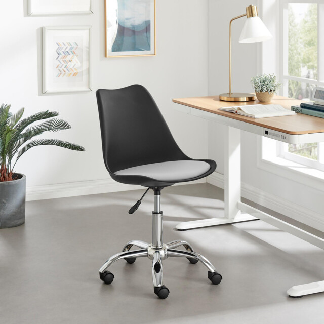 Oslo Black and White Faux Leather Office Chair - image 1