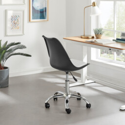 Oslo Black and White Faux Leather Office Chair - thumbnail 3