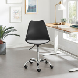 Oslo Black and White Faux Leather Office Chair - thumbnail 2
