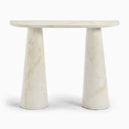 Furniturebox Palma Cream Marble Effect Console Table, Engineered Wood in Cream/White - Size: 100x76x30 cm - thumbnail 2