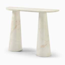 Furniturebox Palma Cream Marble Effect Console Table, Engineered Wood in Cream/White - Size: 100x76x30 cm - thumbnail 3