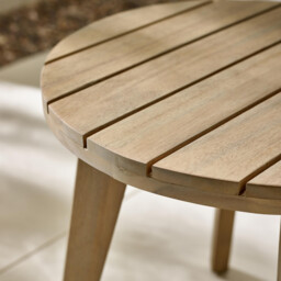 Iko Wood Round Garden Side Table - thumbnail 3
