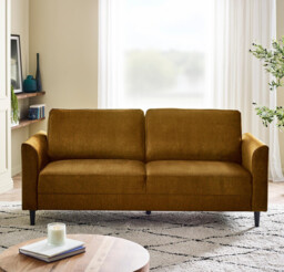 Logan Amber Orange Fabric 3 Seater Sofa - thumbnail 2