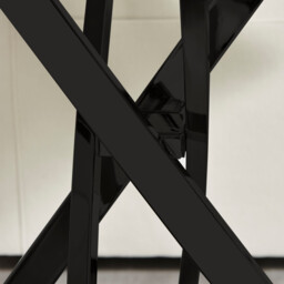Leonardo Square White Marble Glass and Black Side Table - thumbnail 4