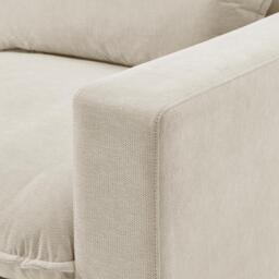 Furniturebox Echo Linen-Look 3 Seater Modular Chaise Sofa, Fabric in Cream - Size: 280x83x179 cm - thumbnail 4
