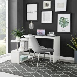 Siena White High Gloss Rotating Desk