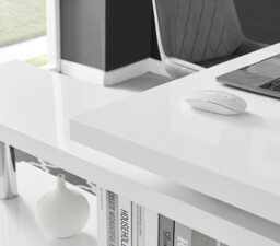 Siena White High Gloss Rotating Desk - thumbnail 2