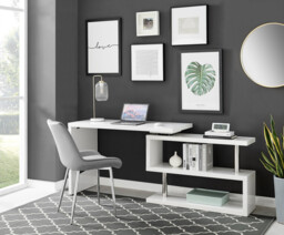 Siena White High Gloss Rotating Desk - thumbnail 4