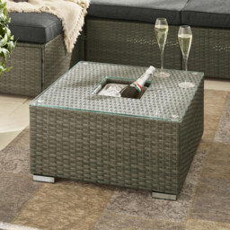 Orlando Grey Rattan Garden Coffee Table with Ice Bucket - thumbnail 1