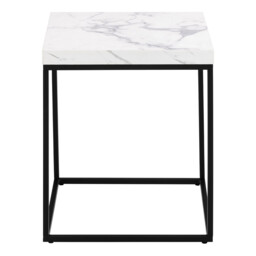 Baron Square White Marble Effect Side Table - thumbnail 4