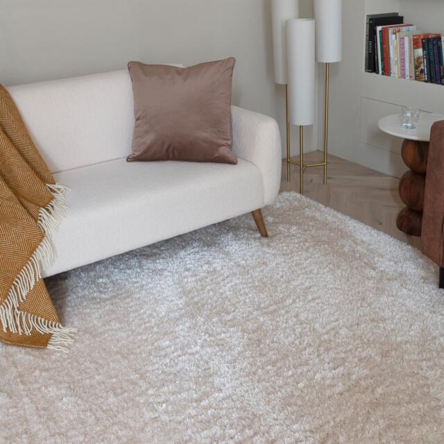 Selby Beige Shaggy Deep Pile Rug - image 1