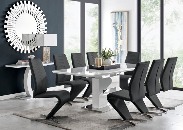 Arezzo Large Extending Dining Table and 8 Willow Chairs - image 1