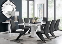 Arezzo Large Extending Dining Table and 8 Willow Chairs - thumbnail 1