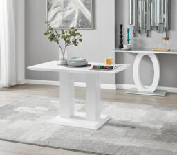 Imperia Rectangular White High Gloss 4 Seater Dining Table - thumbnail 2