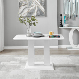 Imperia Rectangular White High Gloss 4 Seater Dining Table - thumbnail 1