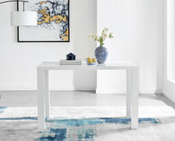 Pivero Rectangular White High Gloss 4 Seater Dining Table - thumbnail 2