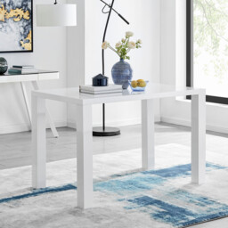 Pivero Rectangular White High Gloss 4 Seater Dining Table - thumbnail 1