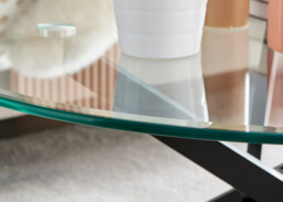 Novara Round Glass and Black Coffee Table - thumbnail 2