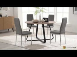 Santorini Brown Round Dining Table And 6 Corona Black Leg Chairs - thumbnail 3