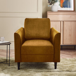 Logan Amber Orange Fabric Armchair - thumbnail 2