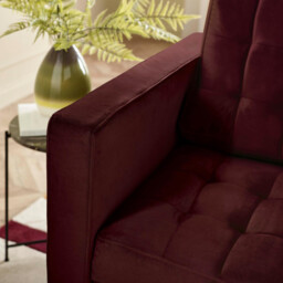 Jolene Maroon Velvet 2 Seater Sofa - thumbnail 4