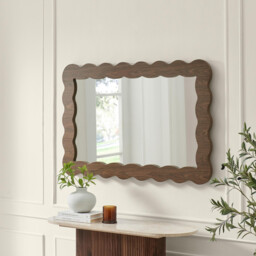 Wiggle Walnut Wood Long Rectangle 120x80cm Wall Mirror - thumbnail 3