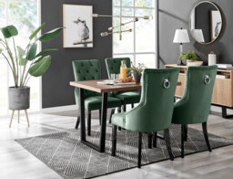 Kylo Brown Wood Effect Dining Table & 4 Belgravia Black Leg Chairs - thumbnail 2