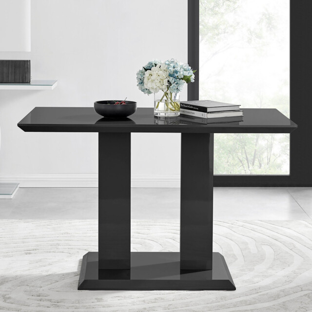 Imperia Rectangular Black High Gloss 4 Seater Dining Table - image 1