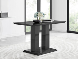 Imperia Rectangular Black High Gloss 4 Seater Dining Table - thumbnail 2