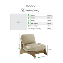 1x Iko Wood & Cream Indoor / Outdoor Accent Chair - thumbnail 3