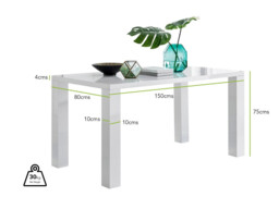 Pivero 6 White Dining Table and 6 Pesaro Silver Leg Chairs - thumbnail 3