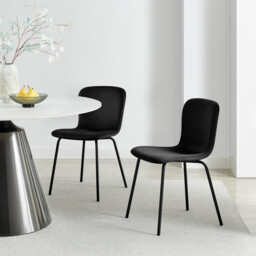 2x Asti Black Velvet Dining Chairs - thumbnail 1