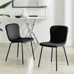 2x Asti Black Velvet Dining Chairs - thumbnail 2