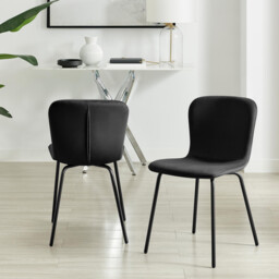 2x Asti Black Velvet Dining Chairs - thumbnail 3