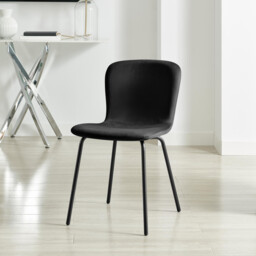 2x Asti Black Velvet Dining Chairs - thumbnail 4