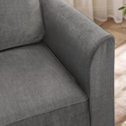 Logan Silver Grey Fabric Armchair - thumbnail 4