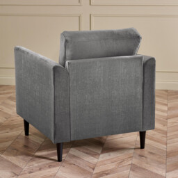 Logan Silver Grey Fabric Armchair - thumbnail 3