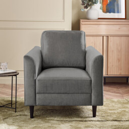 Logan Silver Grey Fabric Armchair - thumbnail 2