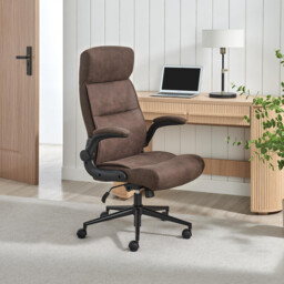 Greer Brown Faux Leather Executive Swivel Office Chair - thumbnail 1