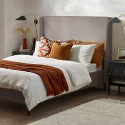 Hana Taupe Recycled Fabric King Bed Frame - thumbnail 3