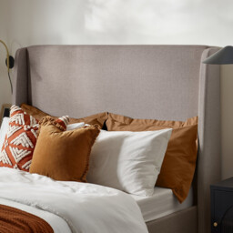 Hana Taupe Recycled Fabric King Bed Frame - thumbnail 4