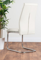Apollo Rectangle Chrome High Gloss White Dining Table And 6 Lorenzo Chairs Set - thumbnail 4
