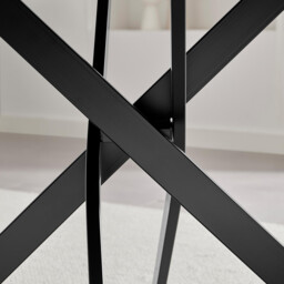 Leonardo Rectangular Black Wood and Metal 4 Seater Dining Table - thumbnail 4