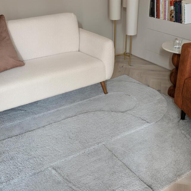Rift Light Blue Carved Arches Rug - image 1