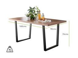 Kylo Brown Wood Effect Dining Table & 6 Isco Chairs - thumbnail 2